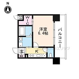 プレサンスTHE KYOTO東福寺WEST 4階1Kの間取り