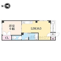 フローレ大宮 5階1LDKの間取り