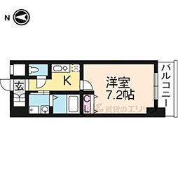 JR東海道・山陽本線 京都駅 徒歩7分の賃貸マンション 2階1Kの間取り