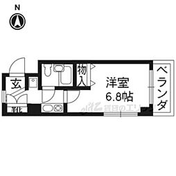 ＤＥＴＯＭ−1一条通 2階1Kの間取り