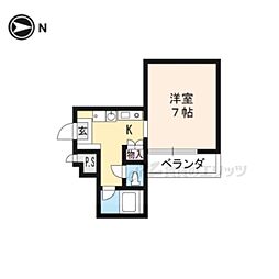 清和マンション 1階1Kの間取り