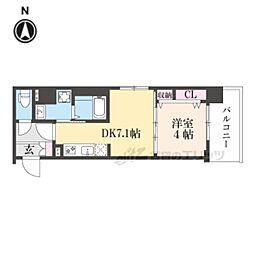 ベラジオ雅び京都西院II 1DKの間取図画像