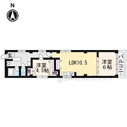 コンツェルト四条西洞院 2LDKの間取図画像