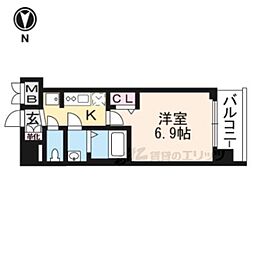 プレサンス京都二条京華 1Kの間取図画像