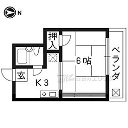 シャロン五十川 1Kの間取図画像