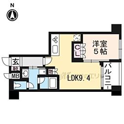 リーガル京都二条城前 1LDKの間取図画像