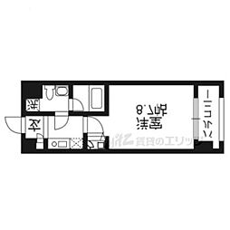 プレサンスNEO京都烏丸 1Kの間取図画像