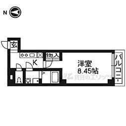 GARNETRESIDENCE七条河原町 1Kの間取図画像