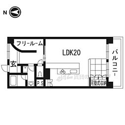 京都ロジュマン島町A棟 1LDKの間取図画像