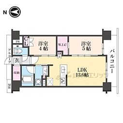 ファインレジデンス京都五条通 2LDKの間取図画像