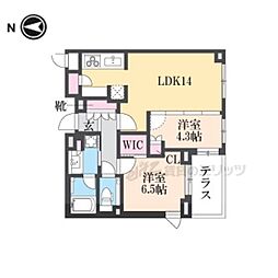 クラッシィハウス京都御苑ザ・テラス 2LDKの間取図画像