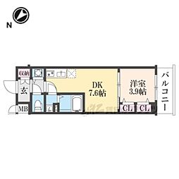 ベラジオレガシー葛野大路八条 1DKの間取図画像