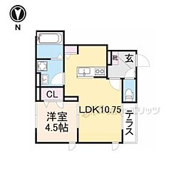 コージーフラット 1LDKの間取図画像