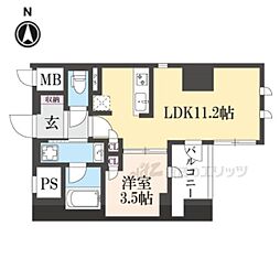 ローレルアイ京都四条大宮 1LDKの間取図画像