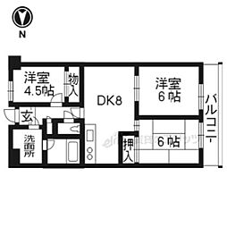 コトーハイツ伏見稲荷A棟 3LDKの間取図画像