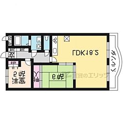 イースタン尊上院 2LDKの間取図画像