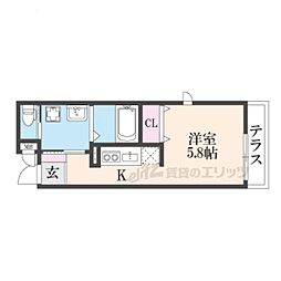 仮)アヴェルーチェ三条堀川 ワンルームの間取図画像