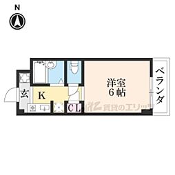 メゾンプリマベーラ 1Kの間取図画像