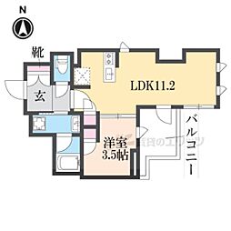 ローレルアイ京都四条大宮 1LDKの間取図画像