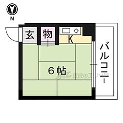 うずまさハイツ 3階ワンルームの間取り