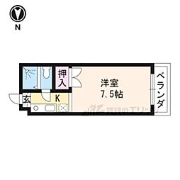 ジョイハウス紫野 3階1Kの間取り