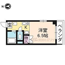 フューチャードリーム北野 1階1Kの間取り