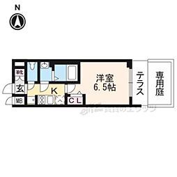 JR山陰本線 二条駅 徒歩15分の賃貸マンション 1階1Kの間取り