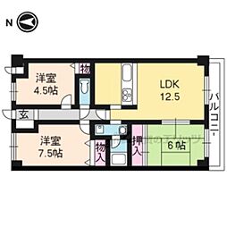 阪急京都本線 西京極駅 徒歩13分の賃貸マンション 3階3LDKの間取り