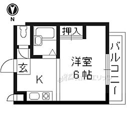 ユウハイツ 2階ワンルームの間取り