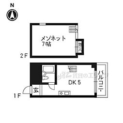 マンションＶ3 3階1Kの間取り