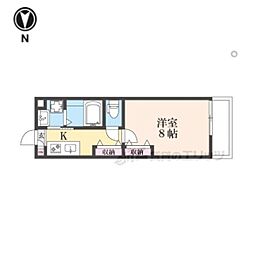 Sｈｉｎｉｎｇ二条離宮 1階1Kの間取り