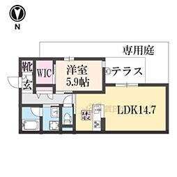 シャーメゾン宣光門 1LDKの間取図画像