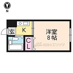 CASA CORAGGIO 2階1Kの間取り