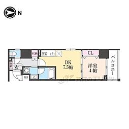 ベラジオ雅び京都円町駅前 3階1DKの間取り