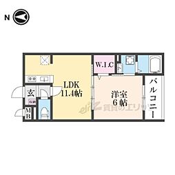 アーバンコート堀川西 4階1LDKの間取り