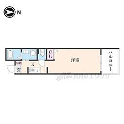 仮）中京区橋東詰町マンション 5階ワンルームの間取り