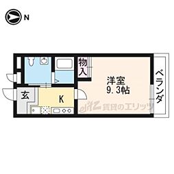 阪急京都本線 西京極駅 徒歩13分の賃貸マンション 3階1Kの間取り