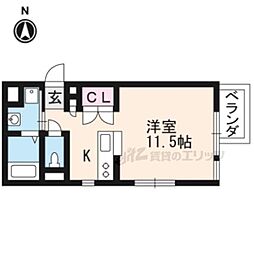 京都市営烏丸線 丸太町駅 徒歩7分の賃貸マンション 1階1Kの間取り
