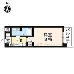 阪急京都本線 西院駅 徒歩15分の賃貸マンション 9階1Kの間取り