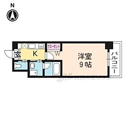 京都地下鉄東西線 太秦天神川駅 徒歩5分の賃貸マンション 5階1Kの間取り