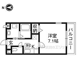 メゾン・ド・きぬかけ 1階1Kの間取り