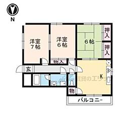 レジデンス・レビー 3LDKの間取図画像