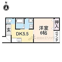 寺前ハイツ 1Kの間取図画像