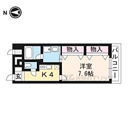 烏丸アネックス 1Kの間取図画像