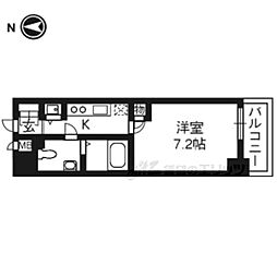 コスモフォーラム四条 1Kの間取図画像
