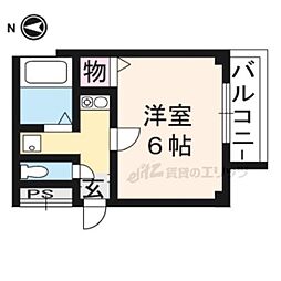 グレース桃園 1Kの間取図画像
