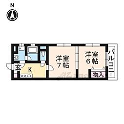 アンクル丹波口 2Kの間取図画像