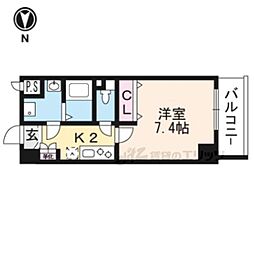 ベラジオ京都西大路ウエスト 1Kの間取図画像