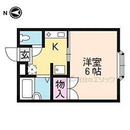 小華マンション 1Kの間取図画像