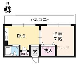 うずまさハイツ 1DKの間取図画像